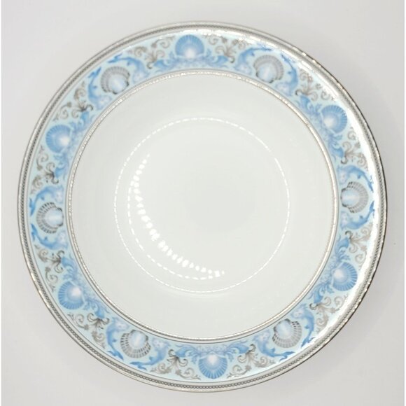 Wedgwood Other - Wedgwood Dolphins Blue Rim Soup Bowl New with Tags Replacement Nautical Silver
